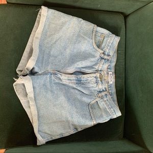 High Waisted light denim shorts